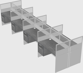 Shared rectangular cubicle