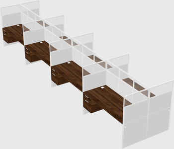 Shared rectangular cubicle