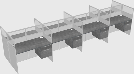Shared rectangular cubicle
