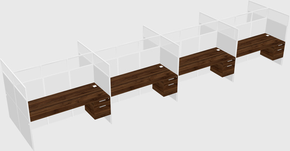 Shared rectangular cubicle