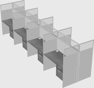 Shared rectangular cubicle