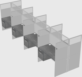 Shared rectangular cubicle