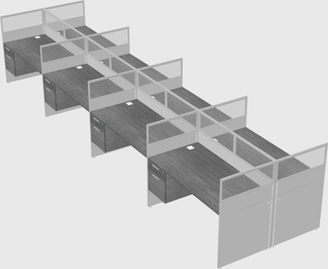 Shared rectangular cubicle