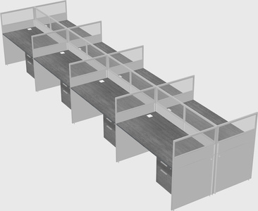 Shared rectangular cubicle