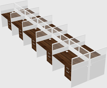 Shared rectangular cubicle