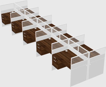 Shared rectangular cubicle