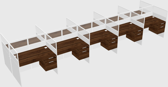 Shared rectangular cubicle