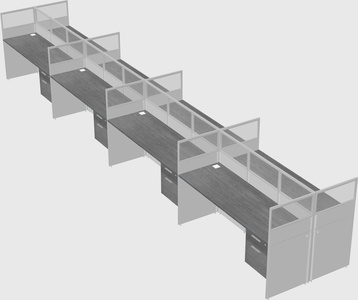 Shared rectangular cubicle