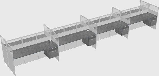 Shared rectangular cubicle