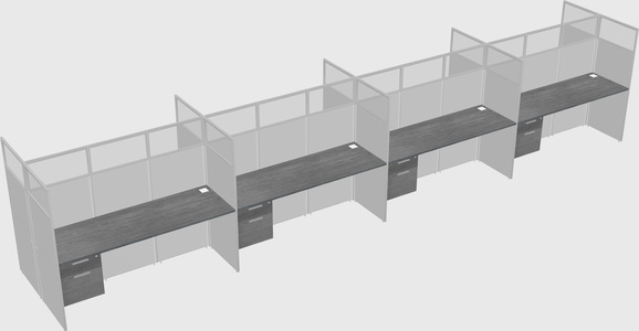 Shared rectangular cubicle