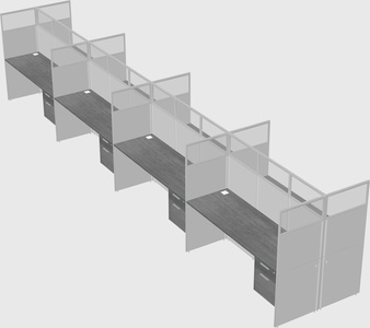 Shared rectangular cubicle