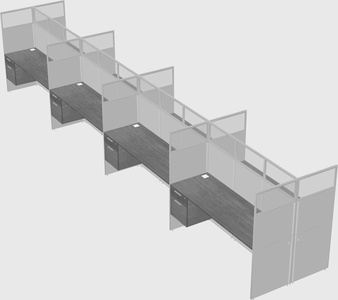 Shared rectangular cubicle
