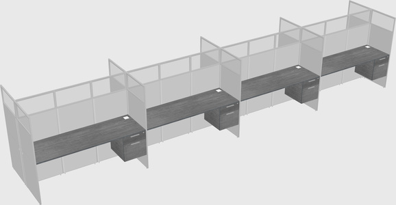 Shared rectangular cubicle