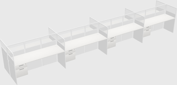 Shared rectangular cubicle