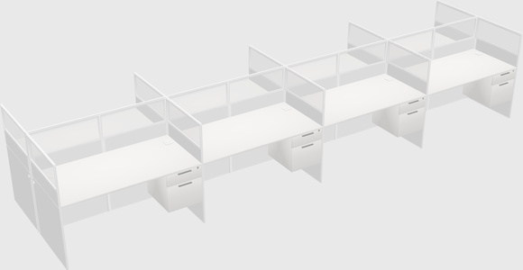 Shared rectangular cubicle