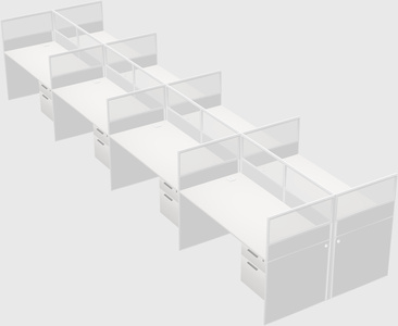 Shared rectangular cubicle