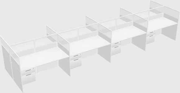 Shared rectangular cubicle