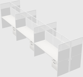 Shared rectangular cubicle