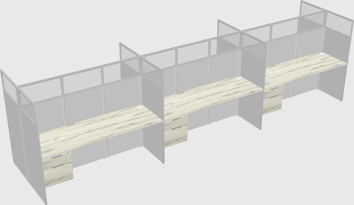 Shared rectangular cubicle