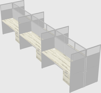 Shared rectangular cubicle