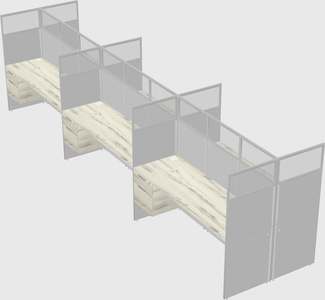 Shared rectangular cubicle