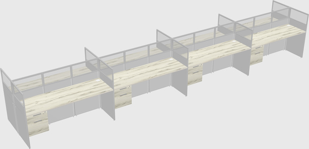 Shared rectangular cubicle