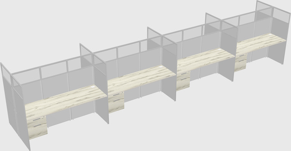 Shared rectangular cubicle