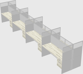Shared rectangular cubicle