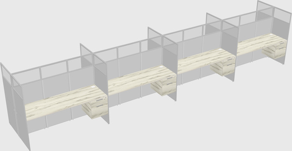 Shared rectangular cubicle