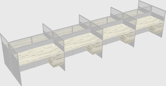 Shared rectangular cubicle