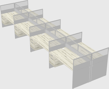 Shared rectangular cubicle