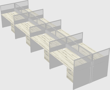 Shared rectangular cubicle