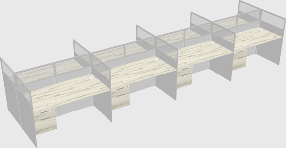 Shared rectangular cubicle
