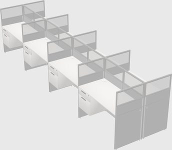 Shared rectangular cubicle