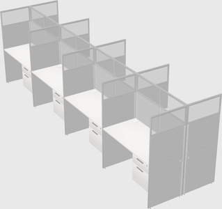Shared rectangular cubicle