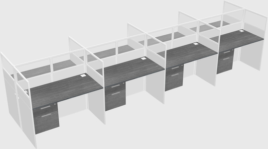 Shared rectangular cubicle