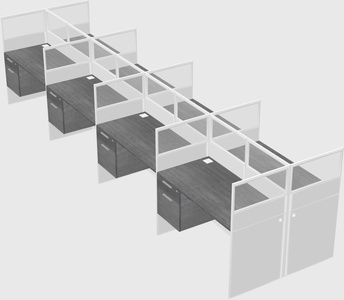 Shared rectangular cubicle
