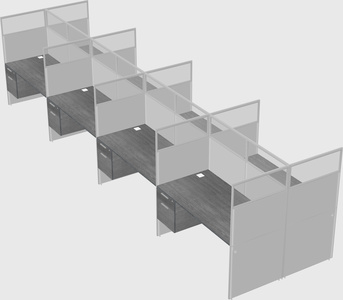 Shared rectangular cubicle