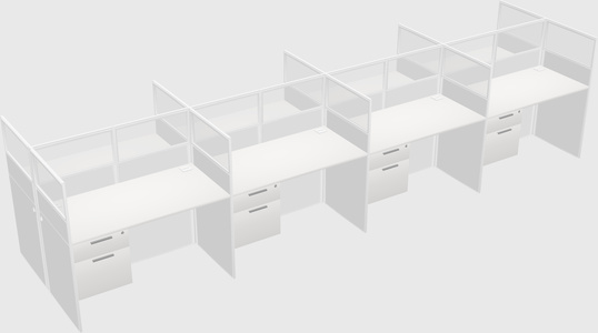 Shared rectangular cubicle