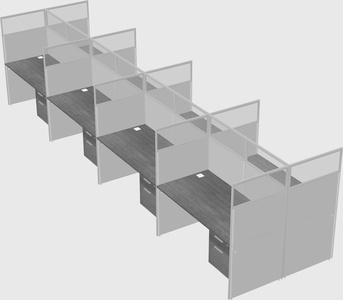 Shared rectangular cubicle