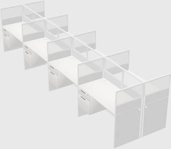 Shared rectangular cubicle