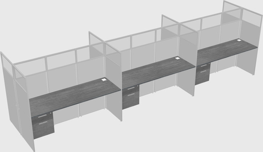 Shared rectangular cubicle