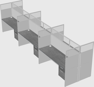 Shared rectangular cubicle