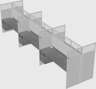Shared rectangular cubicle