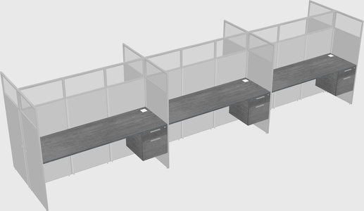 Shared rectangular cubicle