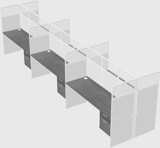 Shared rectangular cubicle