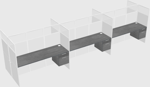 Shared rectangular cubicle