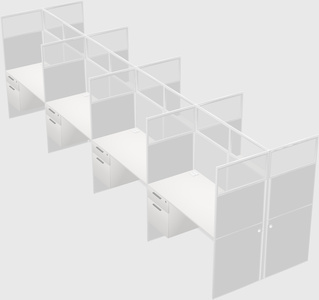 Shared rectangular cubicle