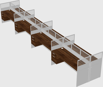 Shared rectangular cubicle