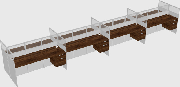Shared rectangular cubicle